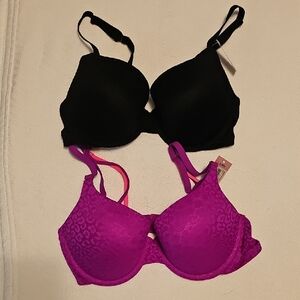 No Boundaries Black and Purple Bras Set